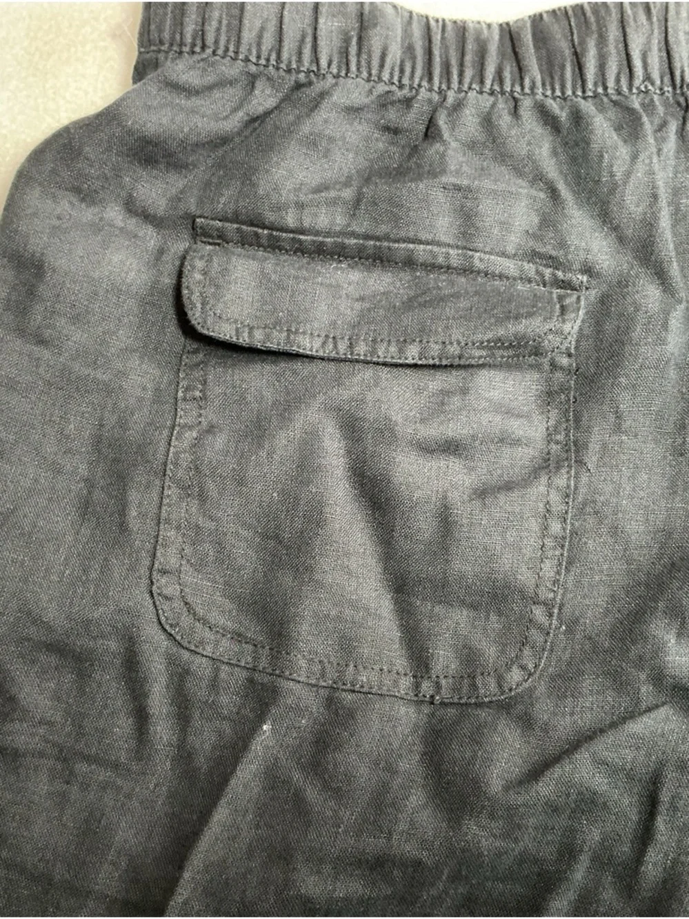 Nicole Miller linen Black ankle balloon Cargo beach Pants - Picture 11 of 12